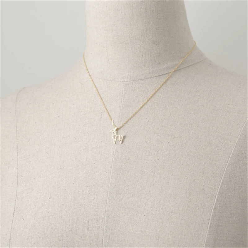 Лидер продаж ожерелье из альпаки оригами олень модное для женщин | Украшения и