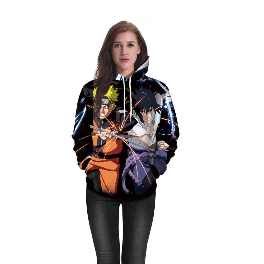 Autumn winter new anime character Naruto Sasuke 3D printing digital hooded sweater costume cosplay Uni | Тематическая одежда и