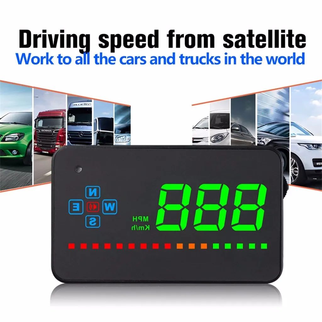 Совместим со всеми скоростями автомобиля gps цифровой автомобильный скоростной метр A2 Электроника дисплей Авто MPH/KM HUD лобовое стекло проектор#2