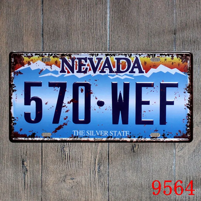 Retro Vintage Car License Metal Plate Plaque Number Tin Signs Bar Pub Cafe Decor Sign Garage Painting Sticker |