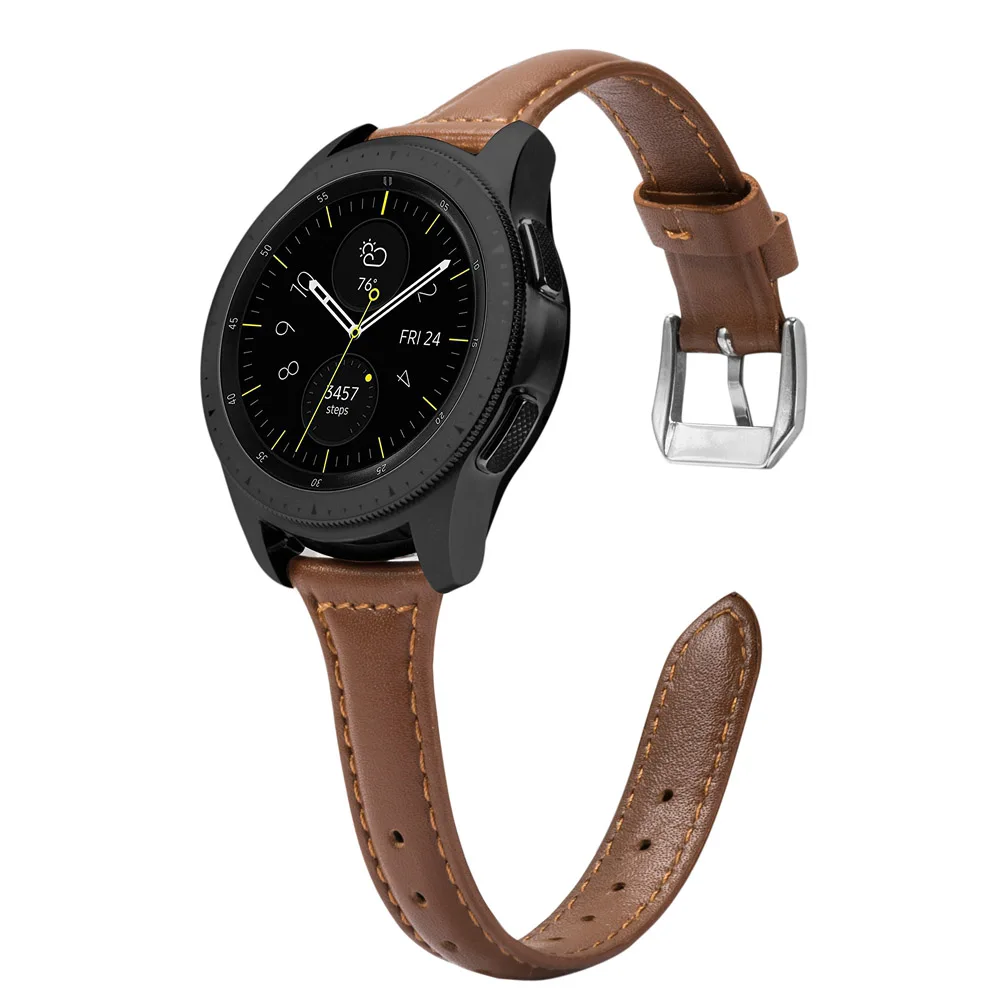 brown Модный кожаный ремешок для samsung Galaxy Watch 42 мм 46 мм ремешок из натуральной кожи сменный ремешок для Galaxy Watch Active2 - Цвет ремешка: brown