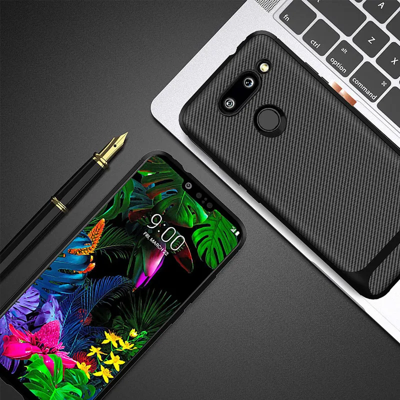 for LG G8 V50 K40 K50 Q60 ThinQ Case Soft Silicon Back Cover Carbon Fiber TPU Shockproof For K12 Plus Stylo 5 Phone Cases |