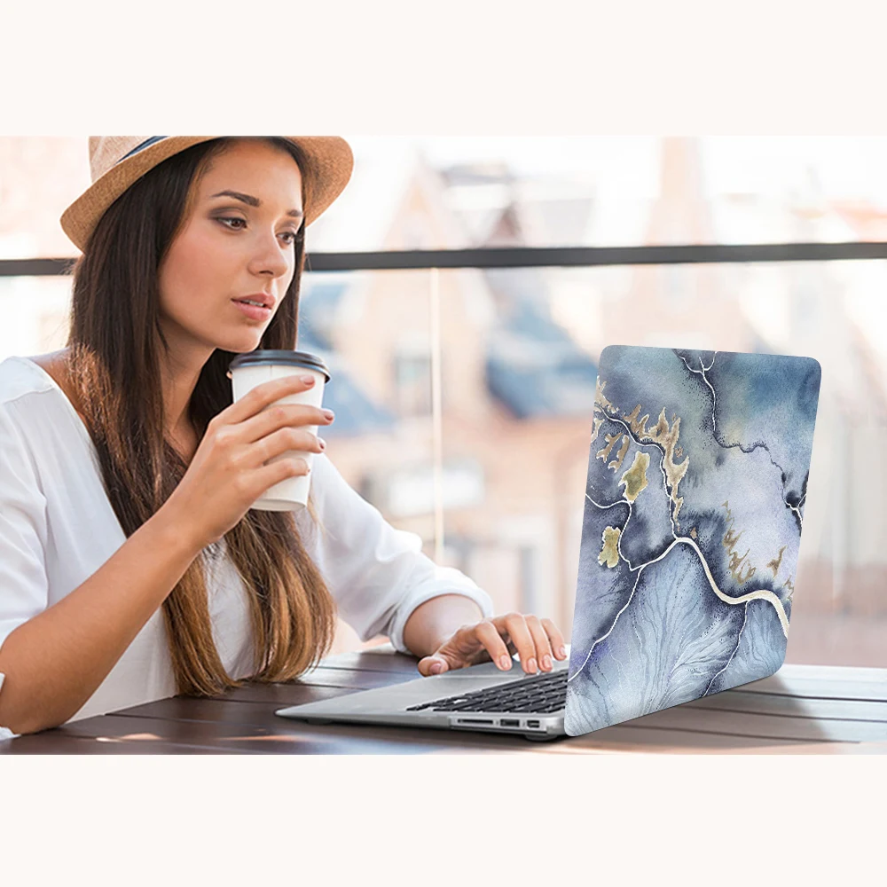 Мраморный чехол для ноутбука MacBook Air 13 2018 A1932 жесткий ПВХ защита Funda Mac Book под мрамор