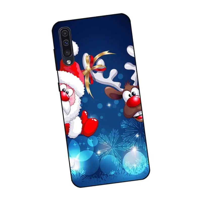 P027 Рождественский олень черный силиконовый чехол для samsung Galaxy A6 A7 A8 A9 A10 A30 A40 A50 A60 A70