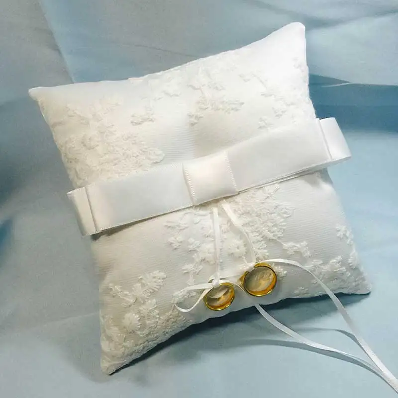 Белое кружевное свадебное кольцо подушка Coussin альянс обручальное подушки