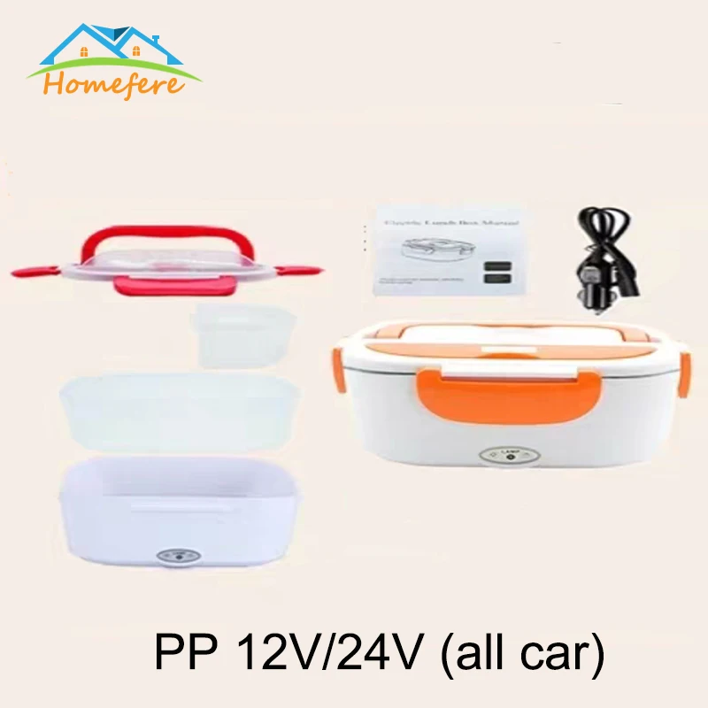 PP for Car Red 1.5L 110V/220V Portable Electrical Lunch Box Office School Car Lunchbox Kids Heated Lunch Box bento Food Container Free Shipping - Color: PP for Car Red