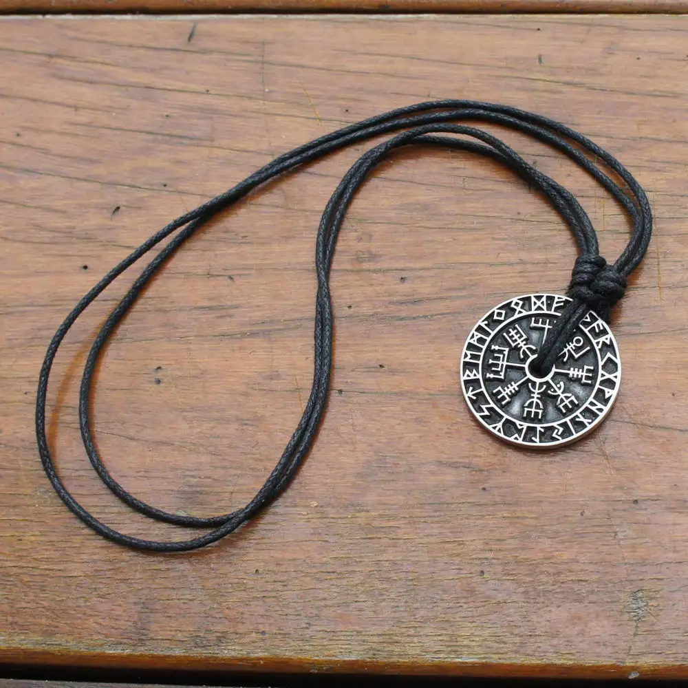 DASHI винтажный Valknut языческий амулет Vegvisir Viking воск шнур скандинавский норвежский