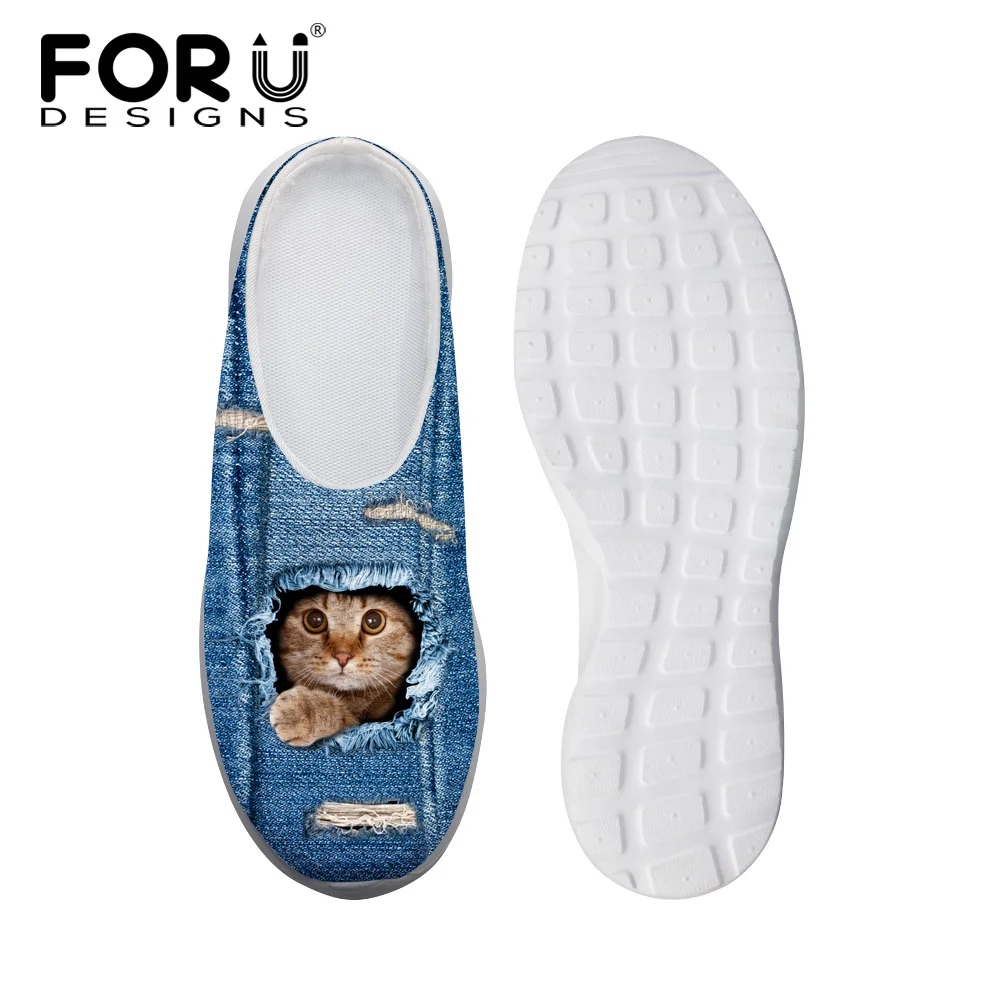 FORUDESIGNS/женские домашние сандалии милые женские летние шлепанцы из джинсовой