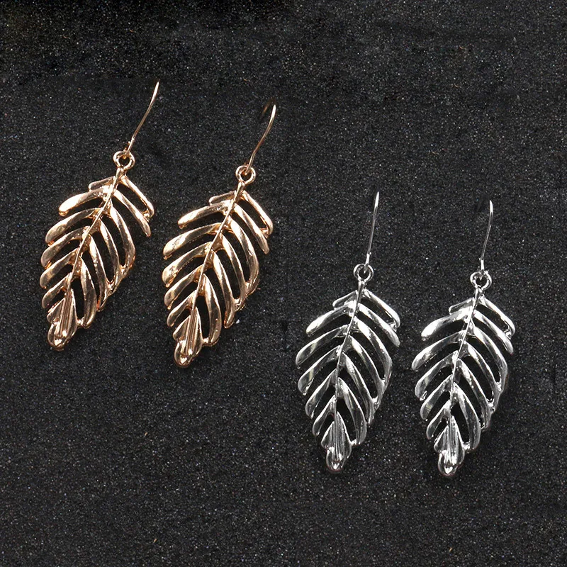 

HONGYE Stylish Tree Leaf Hanging Earrings for Women Modern Design Simple Brincos Big Ear Jewelry 2020 AnniversaryParty Bijoux