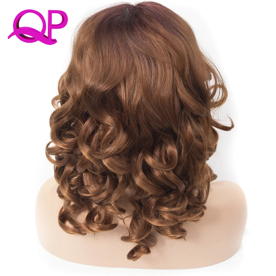 QP hair Short Bob Wigs for Women Lose Wave Synthetic Lace Front Wig L Shapped with Natural Hairline for Party/Cosplay Wig