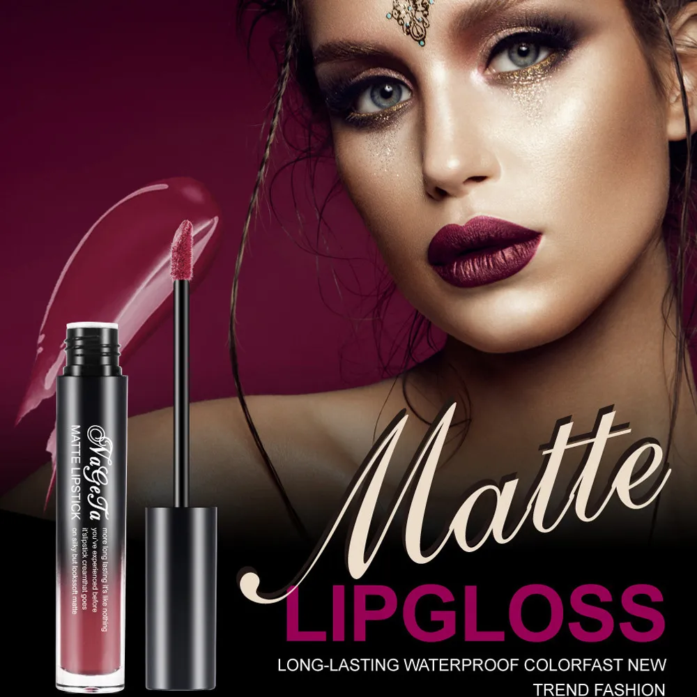 Новое нижнее белье для губ Matte Liquid губная помада Водонепроницаемая Gloss Makeup 10