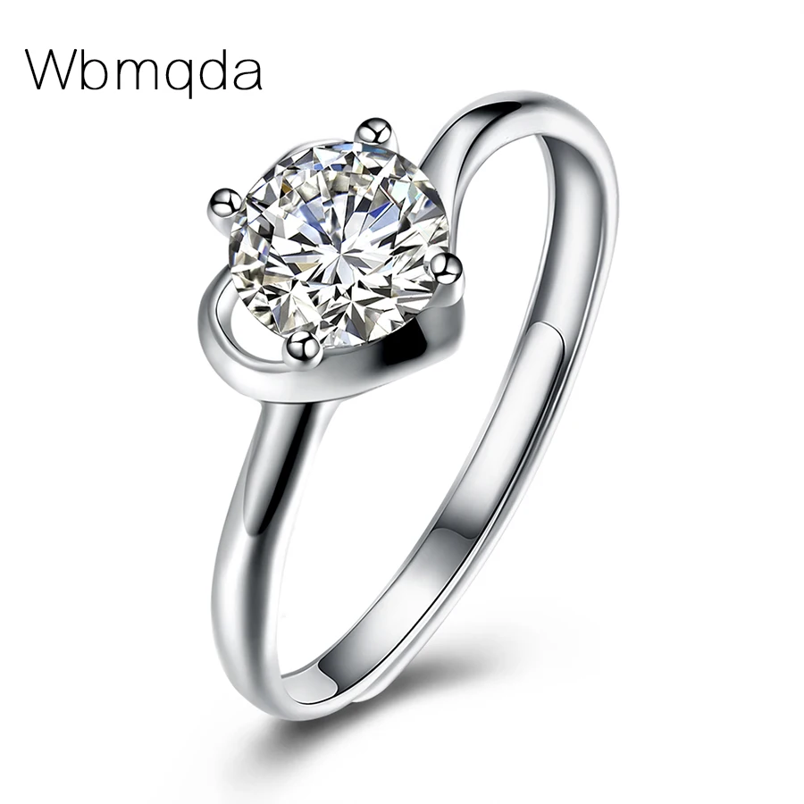 Wbmpda в форме сердца Регулируемая кольцо женский серебряное обручальное модные