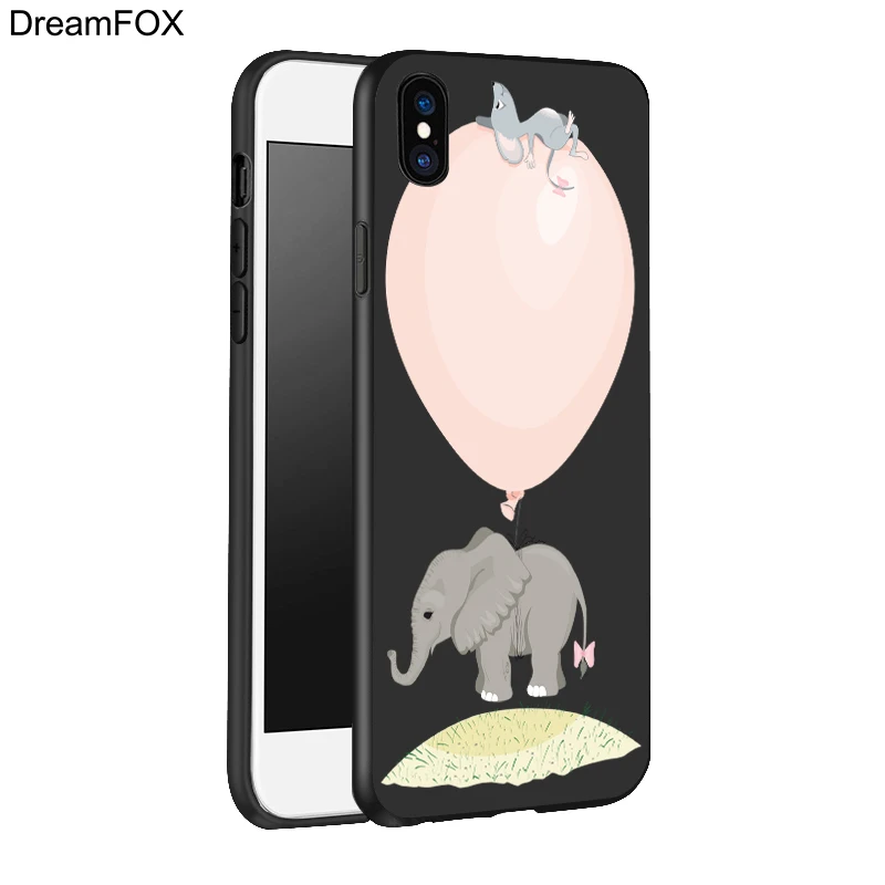 DREAMFOX K326 Nauty Elephant Black Soft TPU Silicone Case Cover For Apple iPhone XR XS Max X 8 7 6 6S Plus 5 5S 5G SE |