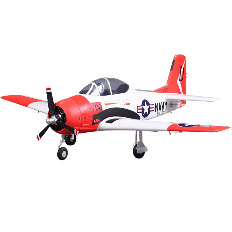 FMS 800 мм Mini T28 T 28 Trojan V2 с рефлекторным гироскопом красный 4CH 2S PNP EPO RC самолет масштаб