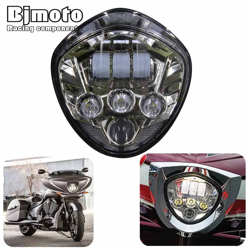 

BJMOTO Victory мотоцикл 60 Вт светодиодный ные фары H4 H/L луч для победы кросс-кантри 2010-16 кросс моделей, 07-16 крейсеров