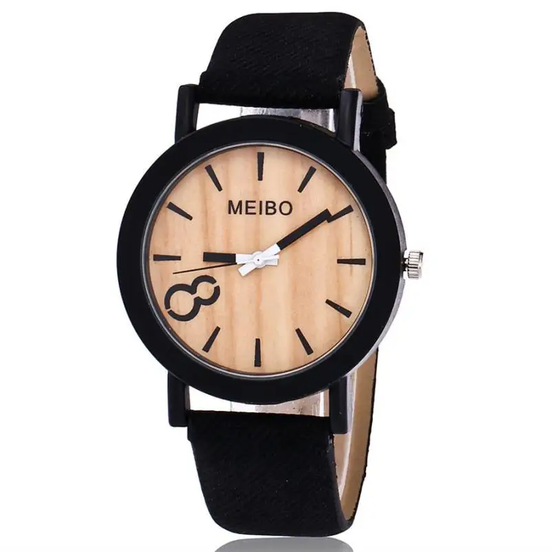 

2020 Men watches simple Wooden Quartz Man Watch Casual Wooden Color Leather bracelet new fashion classic black clock A50