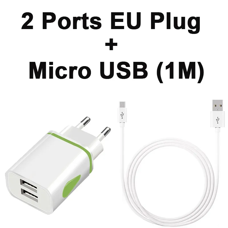 Кабель Micro USB для Samsung Galaxy S7 S6 Edge Plus S3 S4 S5 мини телефонные кабели 1 м 2 разъема ЕС