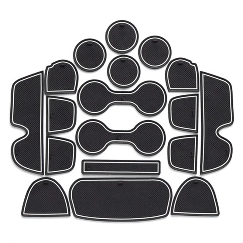 

Car Accessories Sport Style Gate Slot Pad Rubber Car-cup Interior Cup Cushion Door Mat Cup Covers For Infiniti QX6M/JX35