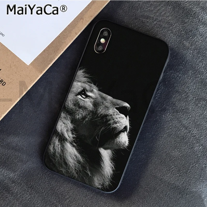 MaiYaCa Animaux Лев новое поступление черный сотовый Чехол для телефона для iphone 11 pro 6S 6plus 7plus 8 8Plus X Xs MAX 5S XR