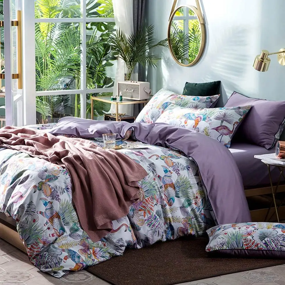 2019 богемные животные павлина пододеяльник набор роскошный Египетский хлопок