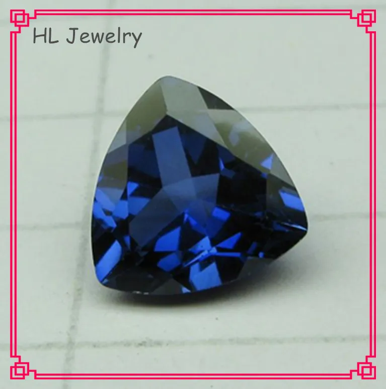 

AAA Grade 10MM Trillion Shape 34# Syntheic Blue Corundum Loose Stone Dark Color Hotsale