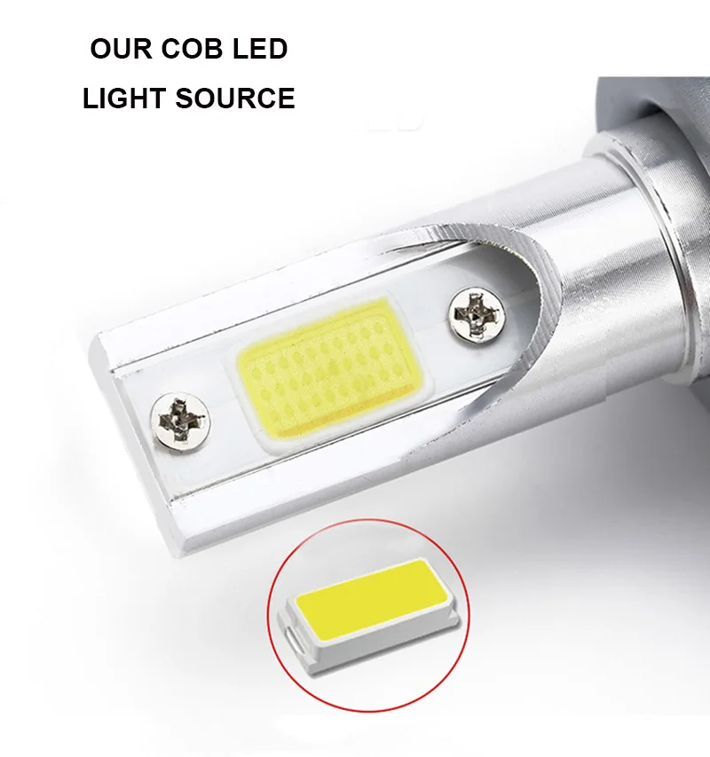 2 шт./лот C6 светодиодные фары лампы Conversion Kit огни 72W фары для 8000LM HB3 HB4 9004 9005 H1 H3 H4 H7 Авто COB машинные 6000K