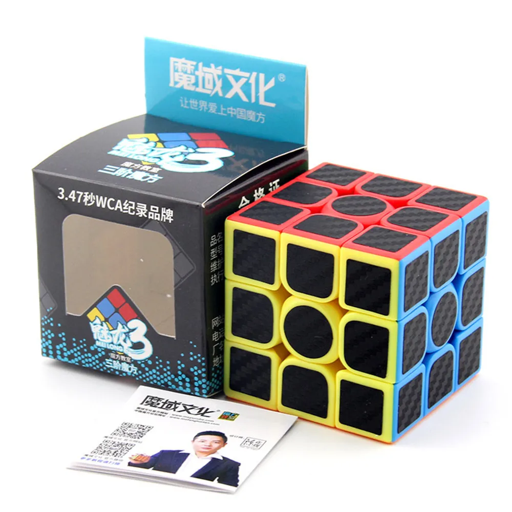 MOYU MeiLong3 углеродное волокно 3x3x3 безопасный АБС пластик Профессиональный Stickerless 3x3