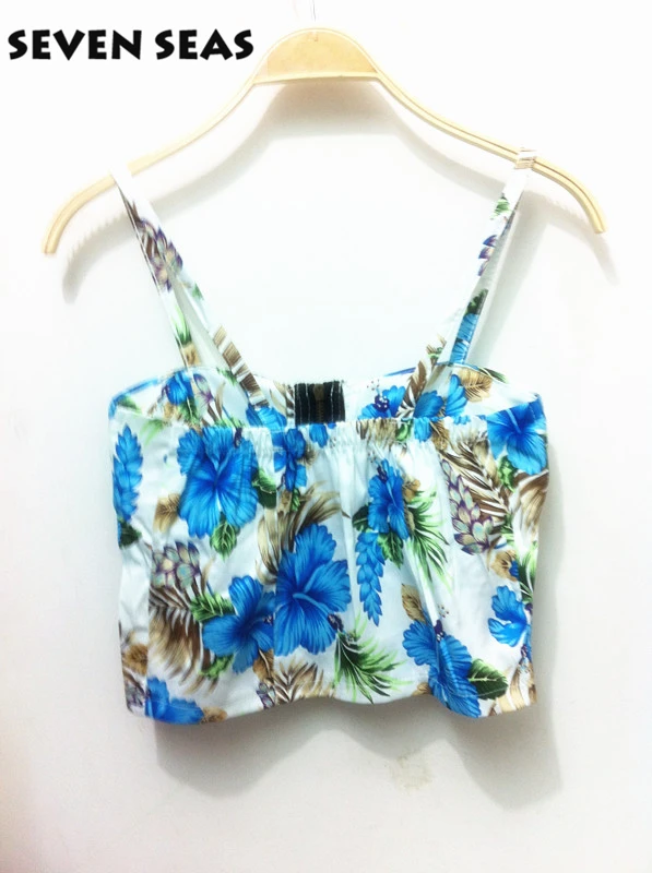 Укороченные топы с цветочным принтом в винтажном стиле 4 цвета|strappy bralette|bralette topshort