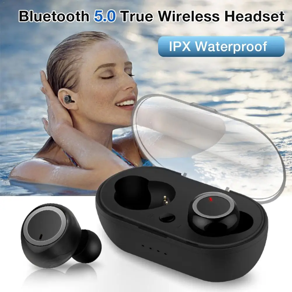 Размер Беспроводной Bluetooth наушники BT 5 0 Hi Fi стерео Бас звуком спортивные Шум