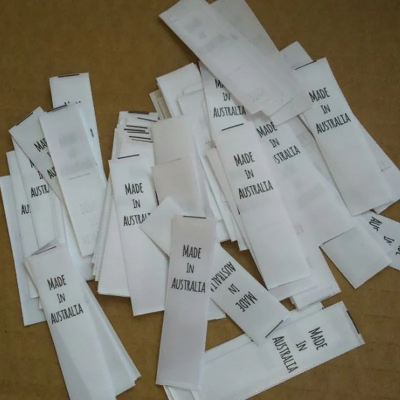 100 шт. атласная лента для стирки одежды сделано в Австралии|care labels|satin care labelsatin printed