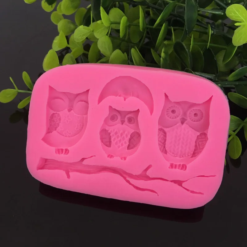 Симпатичные совы Луна силиконовая форма Дизайнер DIY штукатурка бетон 3D стеновая