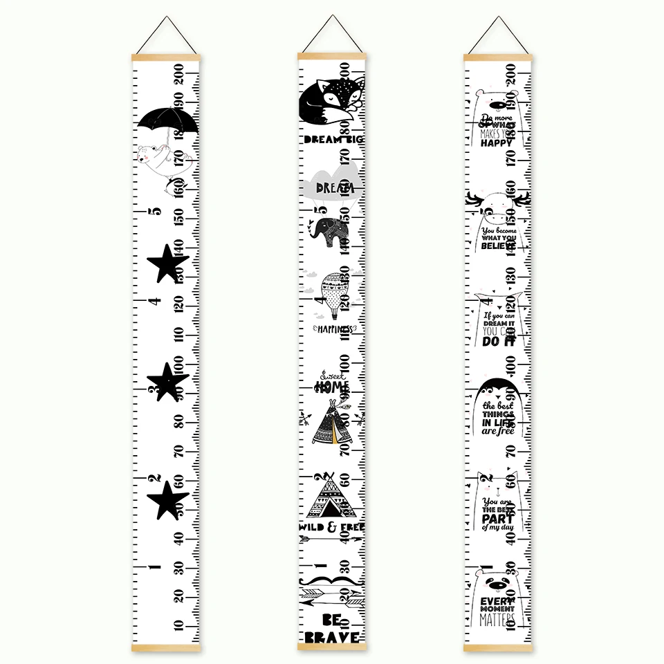 

Print Nordic Home Decor Canvas Art Picture Cartoon Poster Child Kids Growth Chart Height Measure Ruler Scrolls Hanging Painting