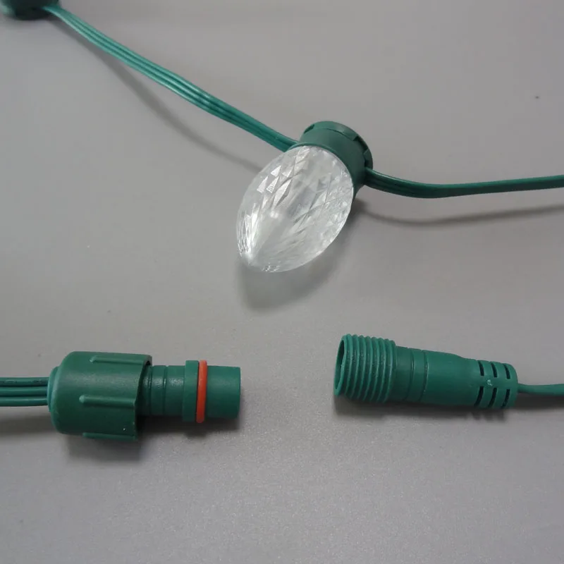 50 узлов адресата RGB S24 DC12V WS2811 светодиодный Рождественский точек светильник 6 дюймов(15 см) Расстояние между проводами; Зеленая проволока; IP68