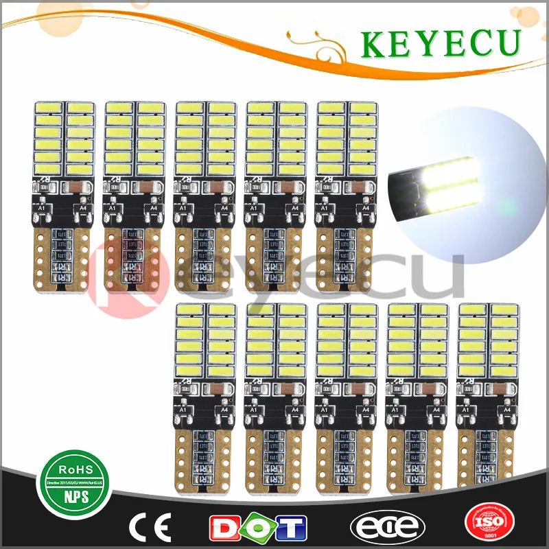 

Keyecu 20X 4014 24 SMD T10 W5W 2825 168 светодиодные лампы с клиновидным цоколем без ошибок CanBus зеленые внутренние купольные светодиодные лампы для номерного знака