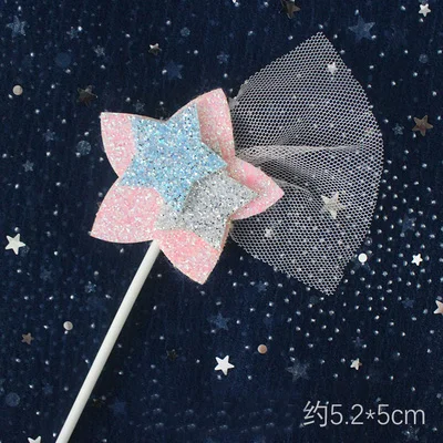 5 шт. Милая блестящая Розовая звезда Торт Топпер торт украшение для детей душ День
