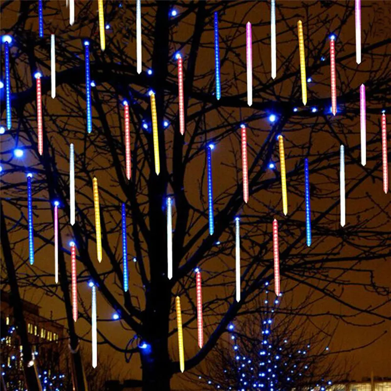 

8pcs/set DIY Meteor Shower String 30cm Blue/White/Multi-Color LED Light Strings For Holiday Christmas decoration US/EU plug