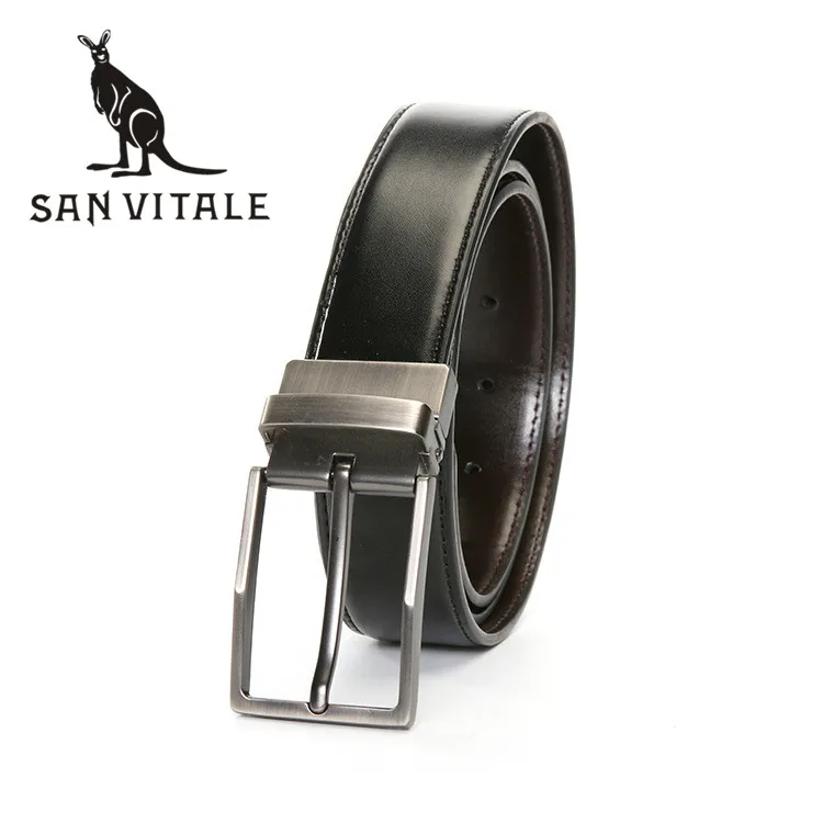 

Men'S Belt Belts Genuine Leather Suspenders Waistband Cowskin Accessories Famous Brand Apparel Waist Man Black Stretch Ratchet