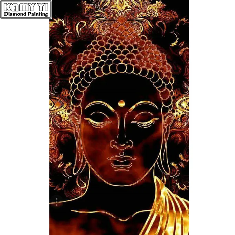 

100% Full 5D Diy Daimond Painting Golden Buddha Cross-stitch Christmas 3D Diamond Painting Rhinestones Paintings Embroidery Gift