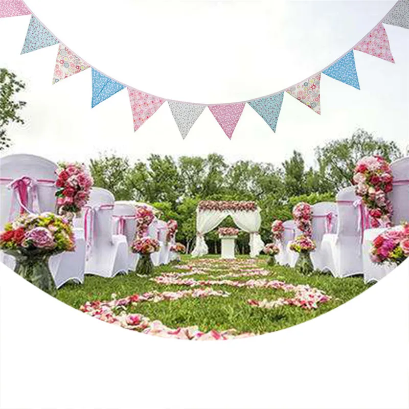Новые цветные тканевые флаги 4 цветов баннеры для свадебного декора гирлянда
