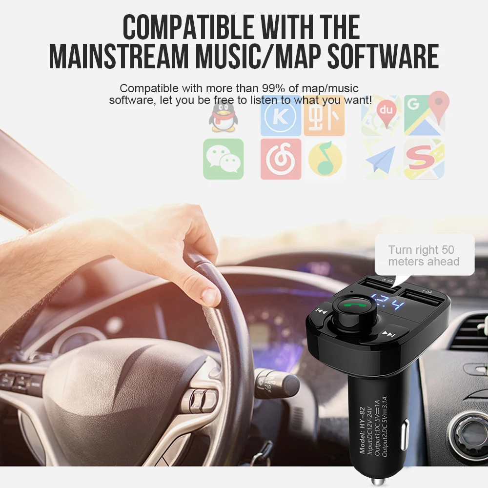 Fm-передатчик Aux модулятор беспроводной Bluetooth автомобильный комплект автомобильный радиоприемник MP3-плеер громкой связи Автомобильный 3.1A двойной зарядное устройство usb