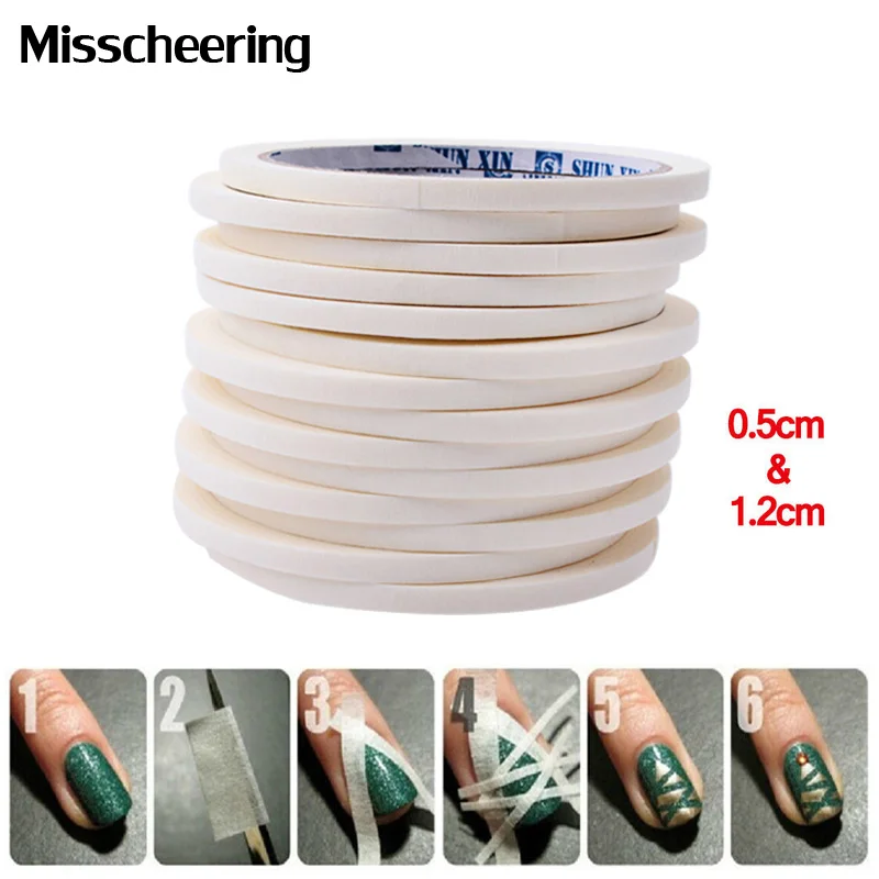 2pcs Nail Art Adhesive Tape 0.5cm&amp1.2cm 17m Creative Design Stickers Strong Sticky Glue DIY Gel Polish Manicure Accessories | Красота и