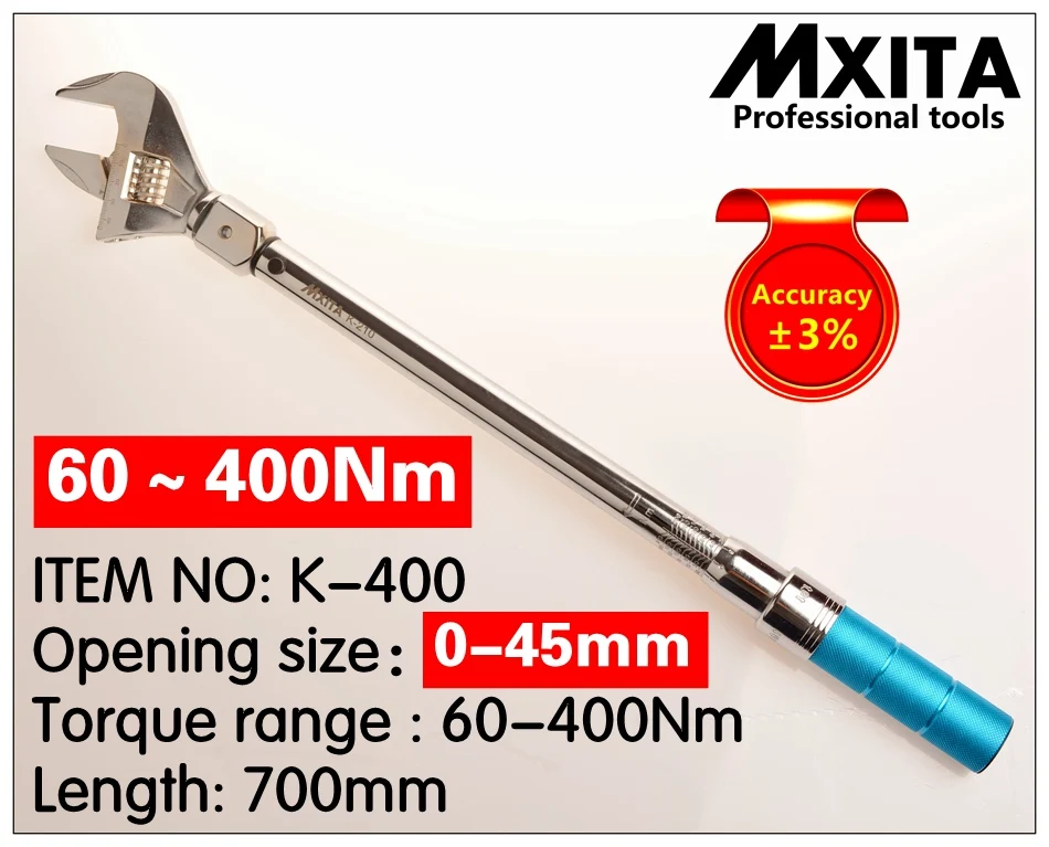 MXITA OPEN ключ с регулируемым крутящим моментом 60 400 нм точность 3% гаечный 0 45 мм