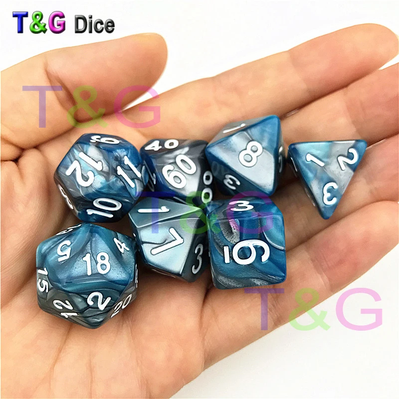 Двойной цвет, 12 цветов смешанные кости DND игрушки взрослые дети пластиковые кубики специальный день рождения для DnD, RPG, настольная игра, в подарок