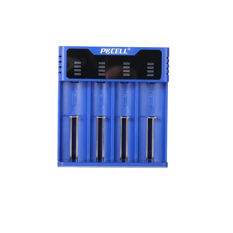 Blue PKCELL умное зарядное устройство для 1,2 V 3,7 V 3,2 V AA AAA 26650 никель-металл-гидридных и никель-кадмиевых типов аккумуляторов li-ion battery18650 батареи 5V 2A с светодиодный Дисплей - Цвет: Blue