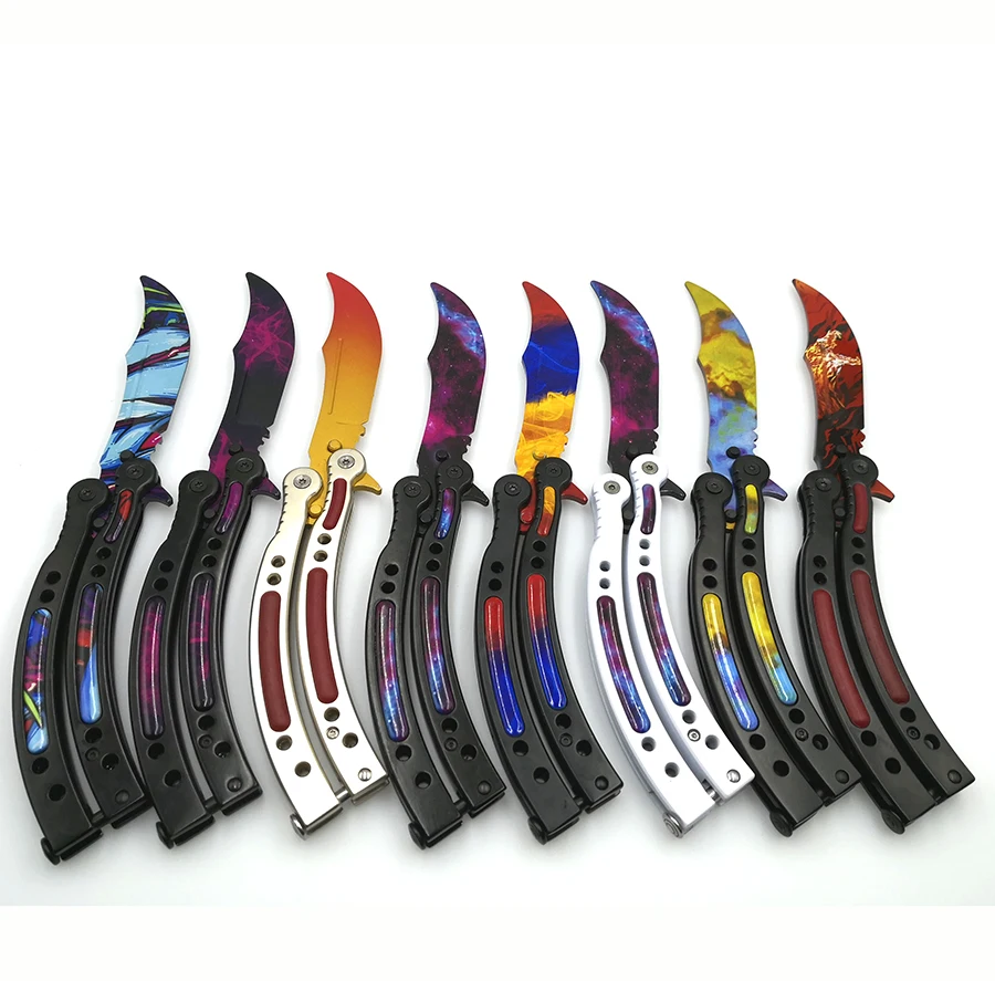 Нож из нержавеющей стали CS Go, тактический нож для выживания, нож Karambit, тренировочный нож с бабочкой для охоты, кемпинга, счетчика удара