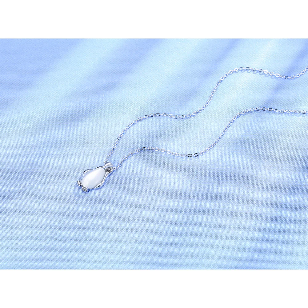 Женский кулон ожерелье Пингвин животное серебряное покрытие амулеты опал