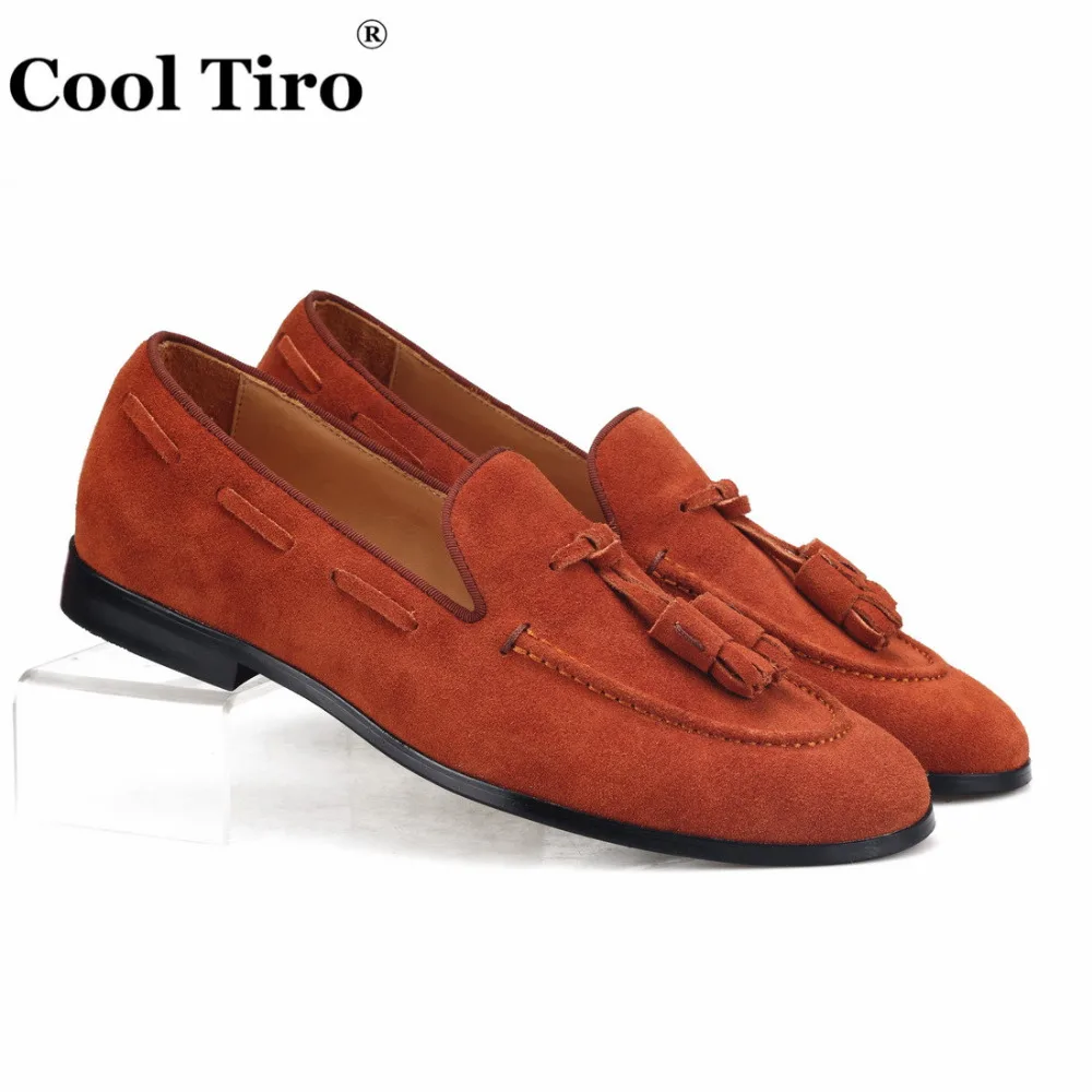 Cool Tiro/коричневые замшевые лоферы с кисточками; мужские мокасины; тапочки; мужская повседневная обувь без застежки на плоской подошве; деловая обувь из натуральной кожи