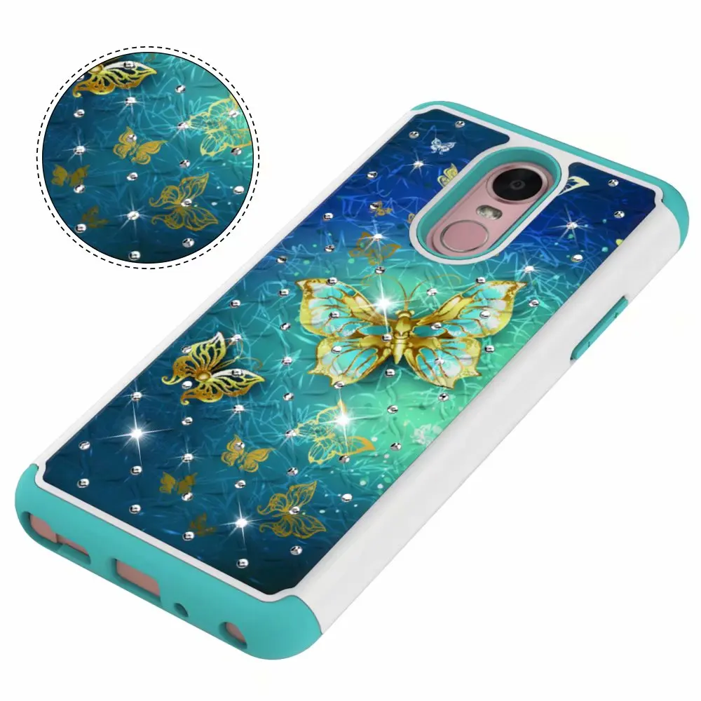 Luxury 2-in-1 Diamond Cover for LG Aristo 2 Plus Tribute Dynasty K8 2018 Hybrid Heavy Duty Armor Bling Glitter Phone Cases |
