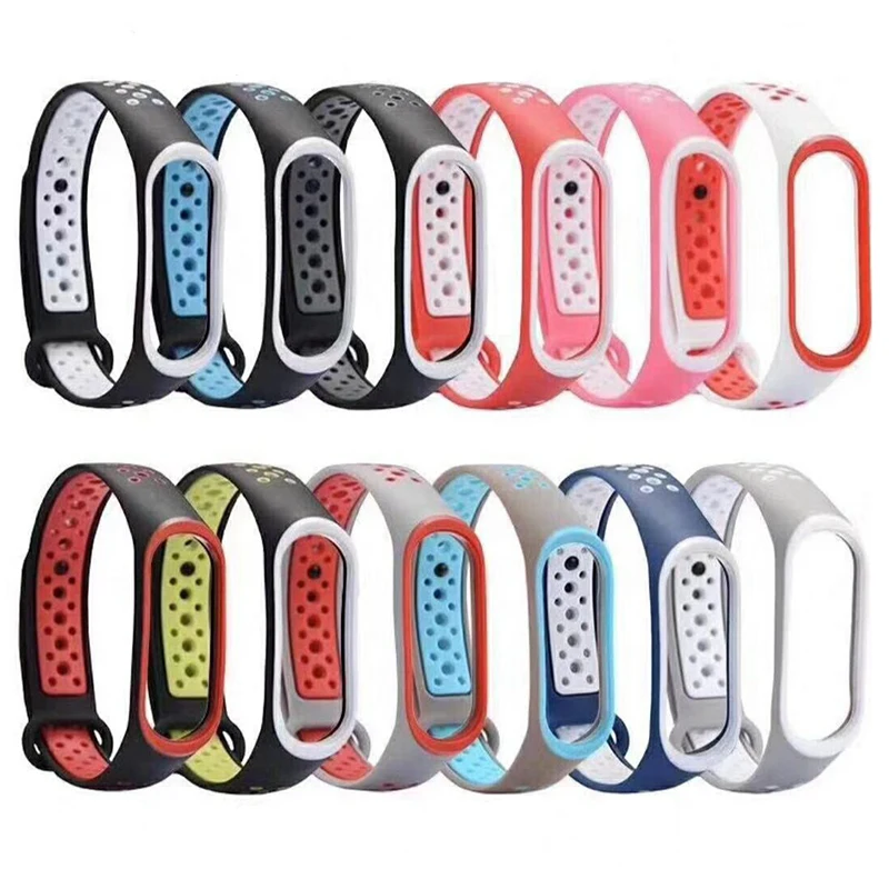 Двухцветные силиконовые браслеты Mi Band 3 ремешок Correa наручные часы для Xiaomi Miband