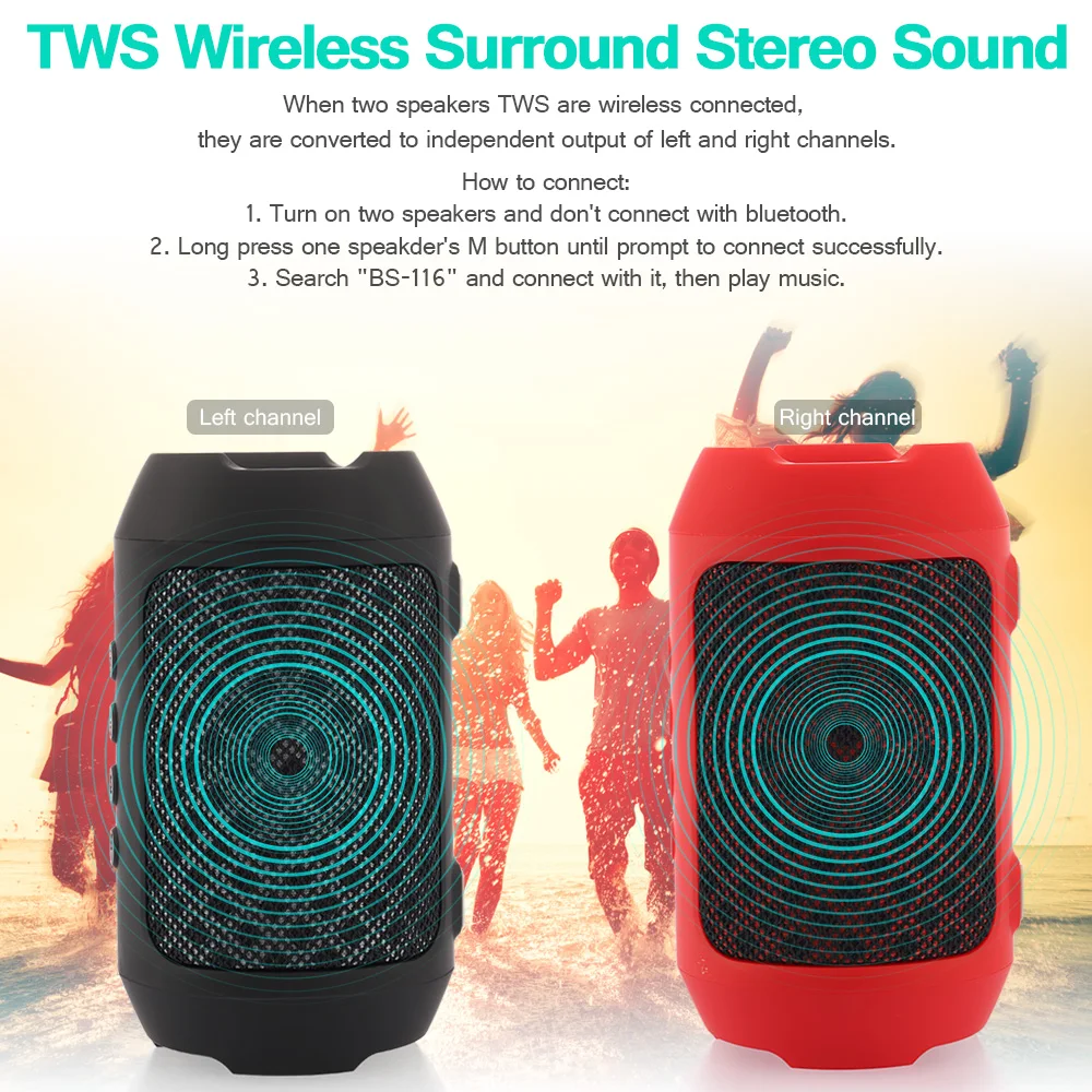 Портативная Bluetooth Колонка TWS 2 шт./лот 4 дюйма|Портативные колонки| |
